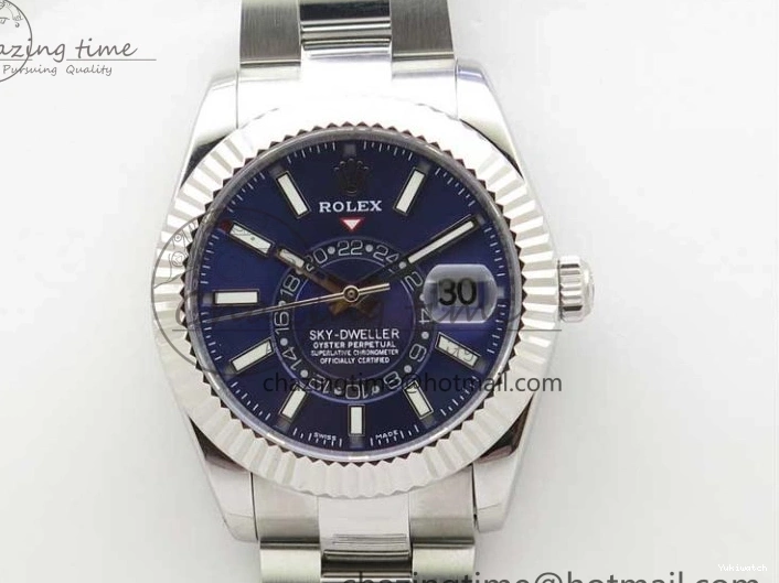 SS SS to Blue 9001 AIF on Bracelet A23J 326934 Sky-Dweller Dial 0201